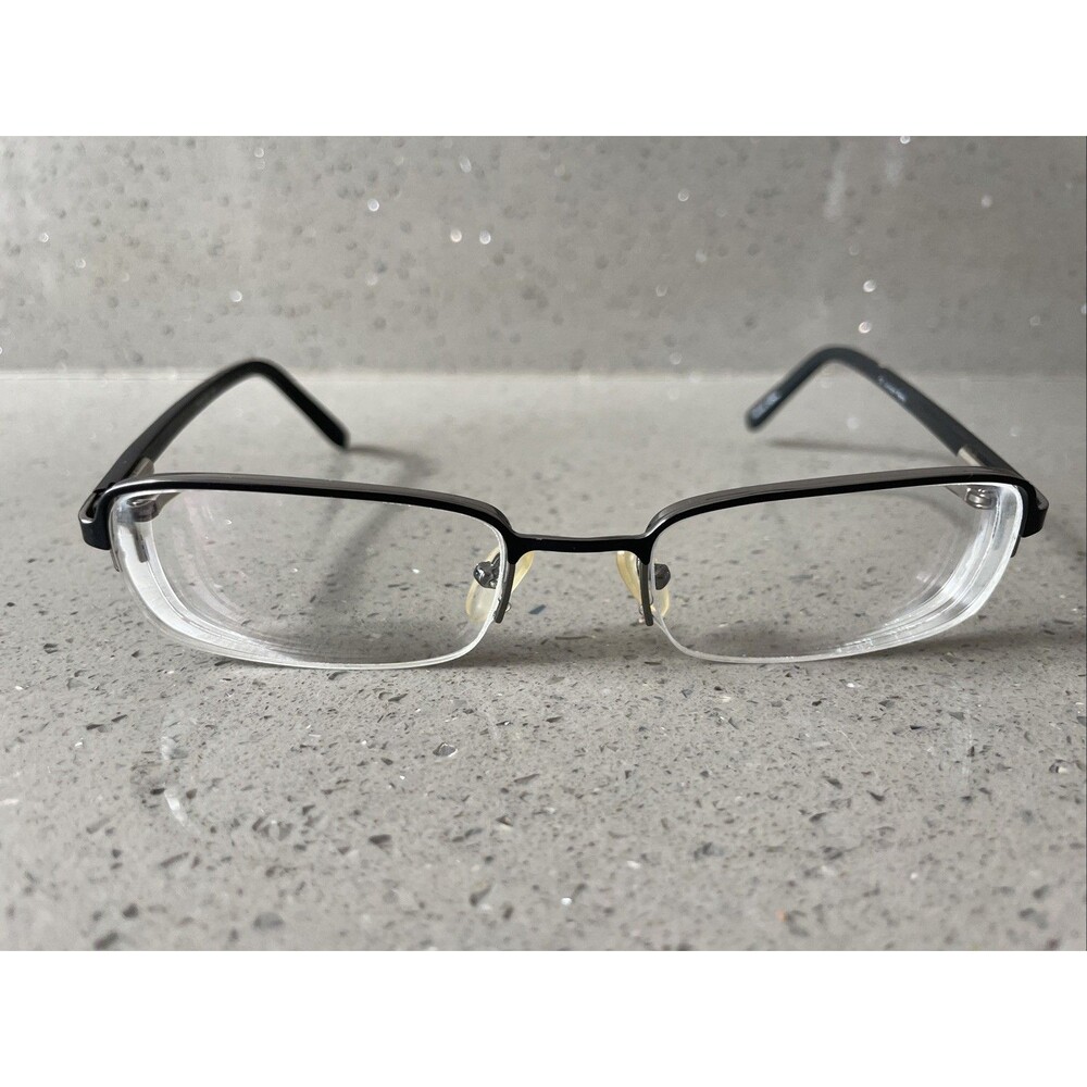 JACKSON PERRY EYEGLASSES FRAMES ONLY Ivan BLK black 53-19-135 half rim rectangle